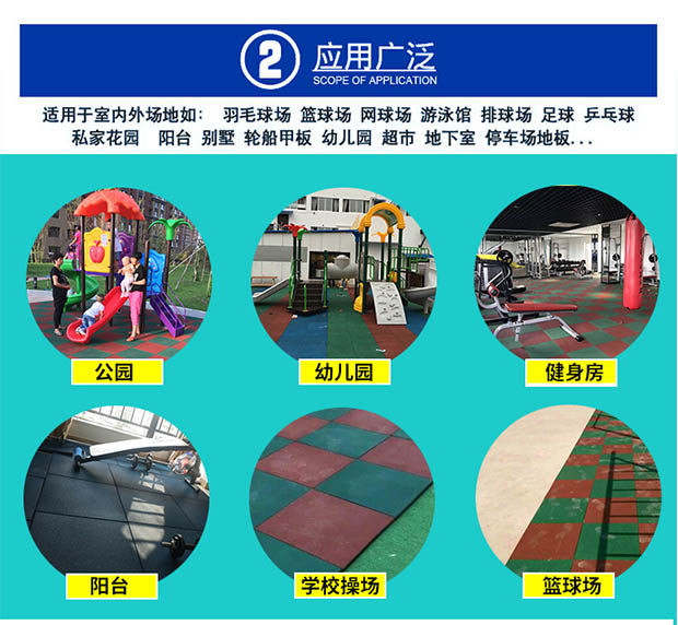 幼儿园橡胶地垫加厚球场小区公园走廊减震地胶儿童游乐场操场地板(图3)