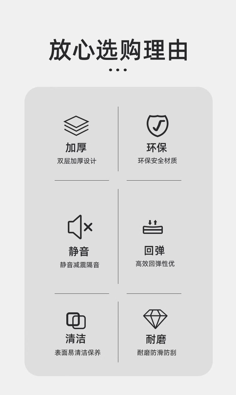 健身房橡胶卷材隔音地胶运动缓冲减震垫耐磨防滑地垫橡胶卷材垫子(图2)