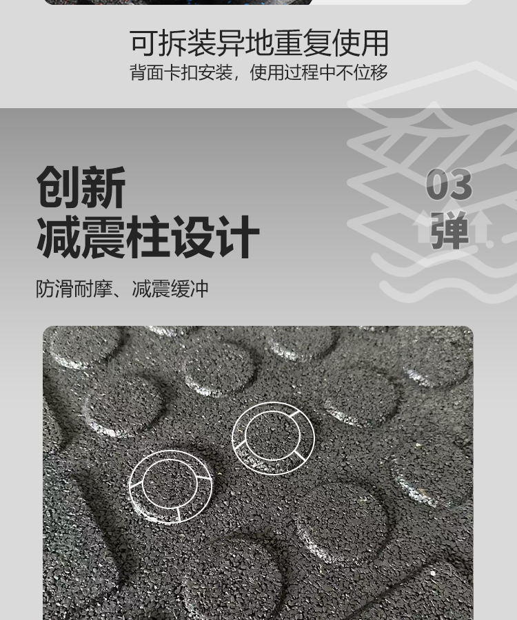 家用健身房橡胶地垫杠铃区减震运动地胶 EPDM塑胶室内隔音地垫 高密度减震款(图7) 家用健身房橡胶地垫杠铃区减震运动地胶 EPDM塑胶室内隔音地垫 高密度减震款(图7)