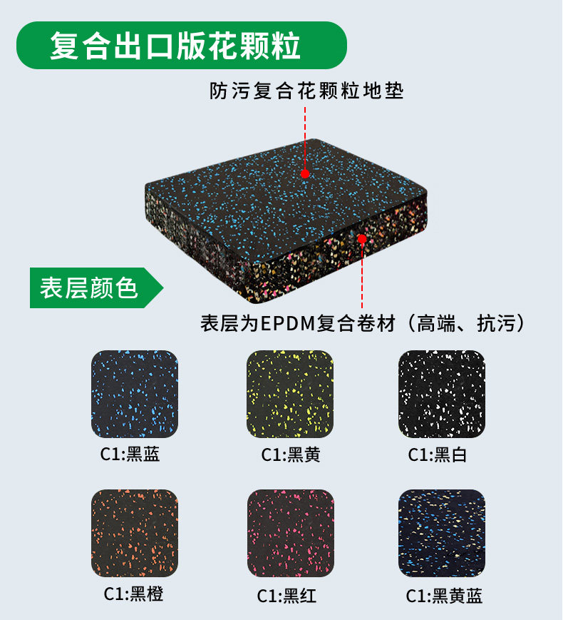 德国健身房橡胶地垫减震地胶运动防震隔音专用地板力量区室内家用(图29)